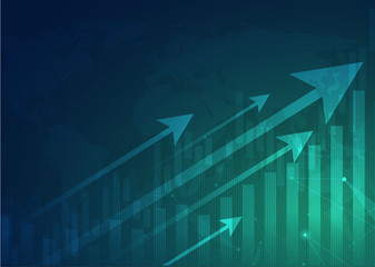 Business candle stick graph chart of stock market investment trading, Bullish point, Bearish point. trend of graph vector design.