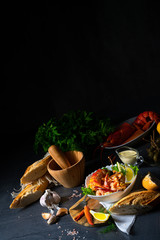 Lobster - crab salad with pasta