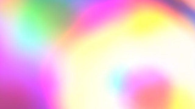 Blurred holographic multicolored background. Gradients of rainbow colors. Abstract psychedelic hypnotic movement. Shape and color change