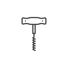 Corkscrew line icon. linear style sign for mobile concept and web design. Bottle opener outline vector icon. Symbol, logo illustration. Vector graphics