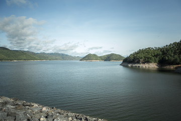 Wide view, Srinakarin Dam, Kanchanaburi, Thailand