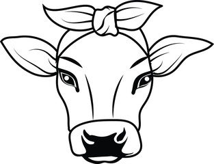Vector Illustration of a Cow With Bandana
