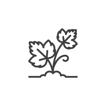 outline leaves growing from soil clip art preview