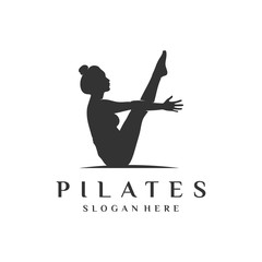 pilates woman  Silhouette logo concept - obrazy, fototapety, plakaty