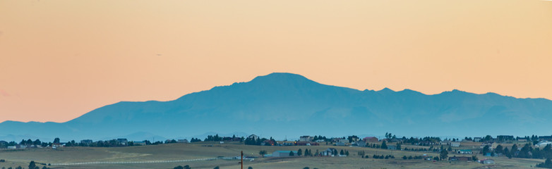 Sunset on the Colorado Eastern Plains near Denver includes this magestic view of Pikes Peak