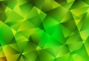 Fototapeta na wymiar Light Green, Yellow vector gradient triangles template.