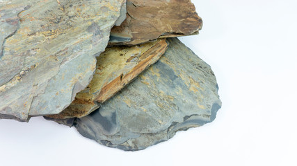 Black stone isolated on white background.