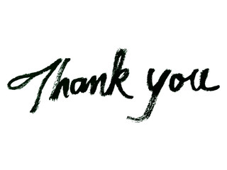 Thank you handwritten with a brush pen