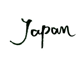 Japan handwritten with a brush pen