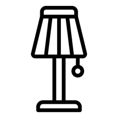 Bedroom lamp icon. Outline bedroom lamp vector icon for web design isolated on white background