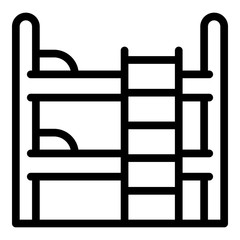 Bedroom bunk bed icon. Outline bedroom bunk bed vector icon for web design isolated on white background