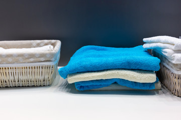 Fototapeta na wymiar Clean bath towels for the bathroom.