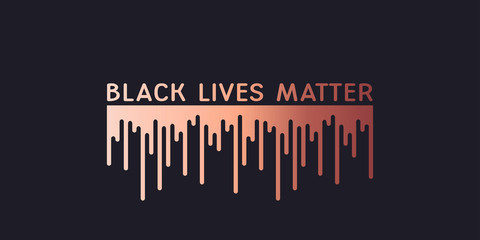 Black lives matter banner. BLM, BIPOC.Stop racism. Black lives matter graphic poster design template against racial discrimination dark background