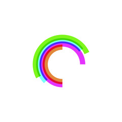Vector icon, hi-tech circle company logo design, business symbol concept, minimal line style. Circle colorful vector illustration.  Corporate, Media, Technology styles logo design template