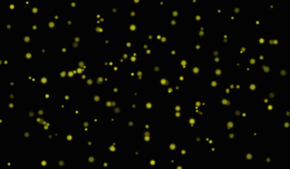 Abstract, Bokeh light, dust, yellow stars on black background