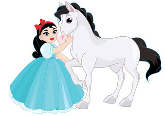 Beautiful princess and horse