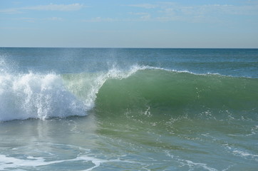 wave breaking on the beach