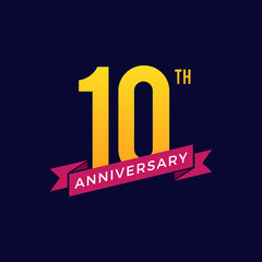 10th Years Anniversary Celebration Icon Vector Logo Design Template