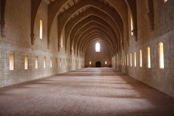Obraz premium The Gothic hall of the Poblet monastery (cat. Reial Monestir de Santa Maria de Poblet).Vimbodi and Poblet.