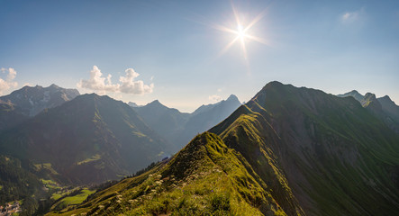 Sunset tour in the Kleinwalsertal Allgau Alps