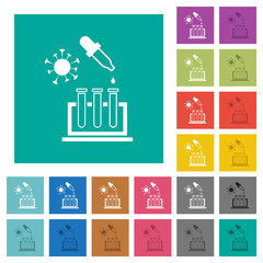 Covid research square flat multi colored icons