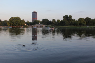 river thames london view with dock