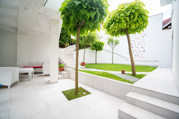 Villa backyard with green nature and luxury fascilities