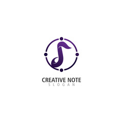 Obraz premium Music note logo design inspiration creative template icon vector