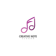 Music note logo design inspiration creative template icon vector