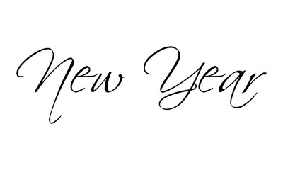 New Year Hand Writen Typoghraphy