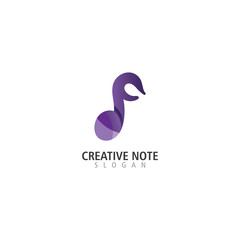 Music note logo design inspiration creative template icon vector