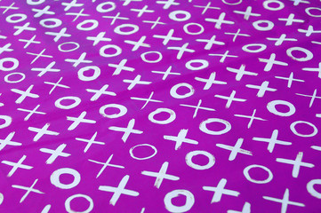 Expanded violet wrapping paper with letters. Background