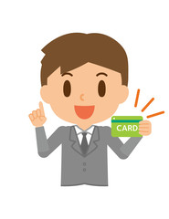 ビジネスマン　クレジットカード　キャッシュカード