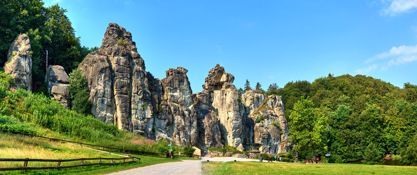 Externsteine near Detmold, sandstone formation that was used for mystical, esoteric and early Christian purposes