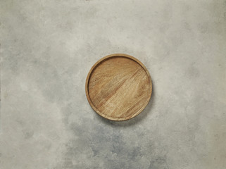 Empty plate and marble background grey style, up concept.