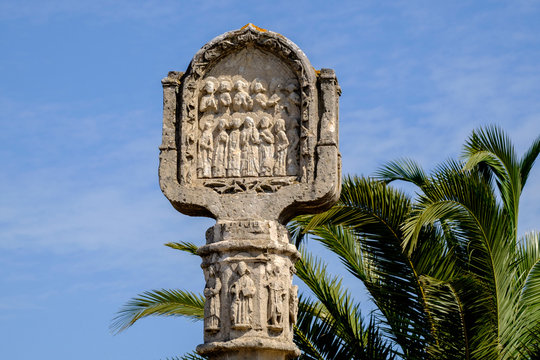 Cruz de Sa Marina O Cruz del Pou Nou ( II Goig de Pujada a Monti-sion), Porreres, Mallorca, balearic islands, spain, europe