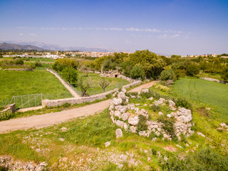 Fototapeta na wymiar Talaiot des Racons, monumento arqueologico, Llubi, Mallorca, balearic islands, spain, europe