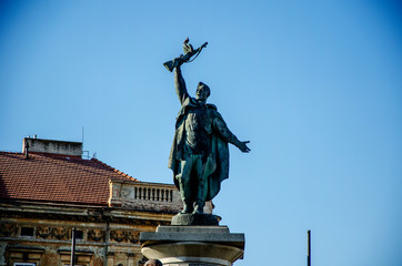 Fototapeta premium Czech Republic, the city of Znojmo. Victory Monument on Mariana Square.