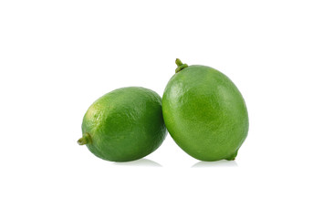 Limes isolated on white background