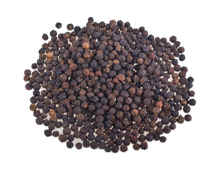 black pepper corns isolated on white background