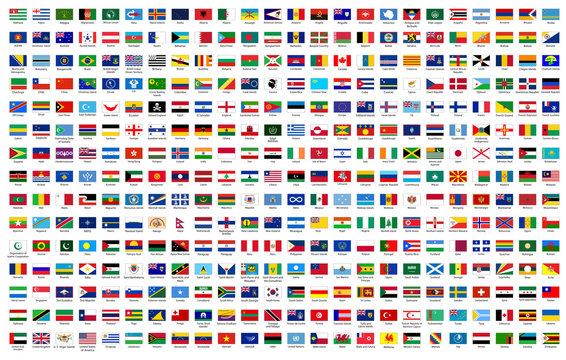 All national flags of the world with names