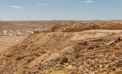 Fototapeta na wymiar avdat, Obodat, nabatean, ruins, city, travel, landscape, negev, israel, landmark, tourism, attraction
