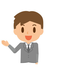 ビジネスマン　案内　紹介