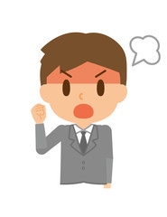 ビジネスマン　怒る　不満