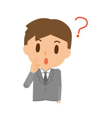 ビジネスマン　疑問　ハテナマーク