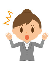 キャリアウーマン　驚く　びっくり