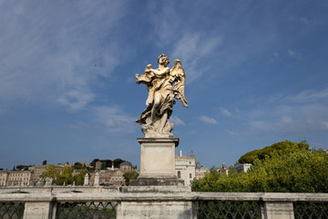 Obraz premium Statue from Saint Angelo Bridge, near vatican city