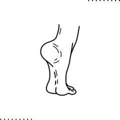 heel,  sole, foot fetish vector icon in outline