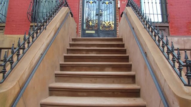 Close Up View of Urban Brownstone Apartment  - Tilt-Up View