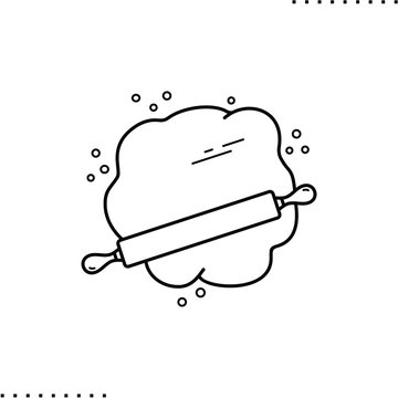 recommend clip art: dough and rolling pin vector icon in outline